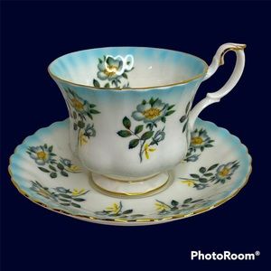 Royal Albert Tea Cup and Saucer Blue Floral Pattern # 4471